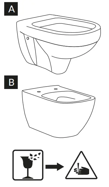 cersanit 63115 Wall-Mounted Glued Toilet - Fig