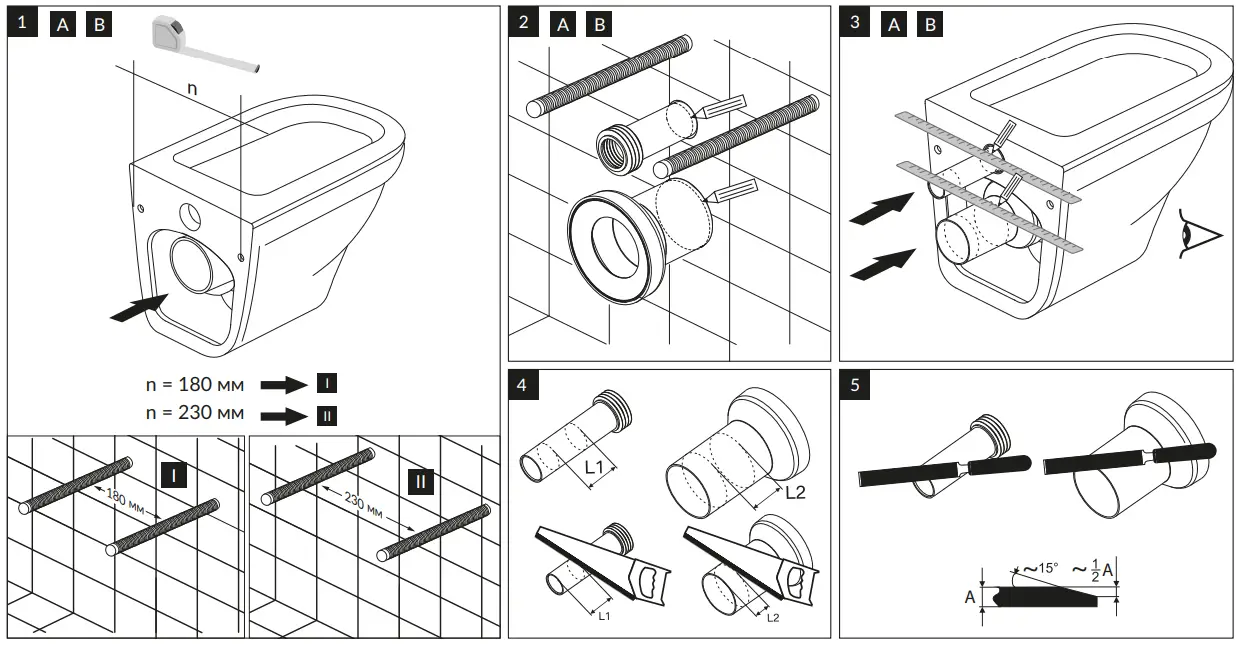 cersanit 63115 Wall-Mounted Glued Toilet - Fig2