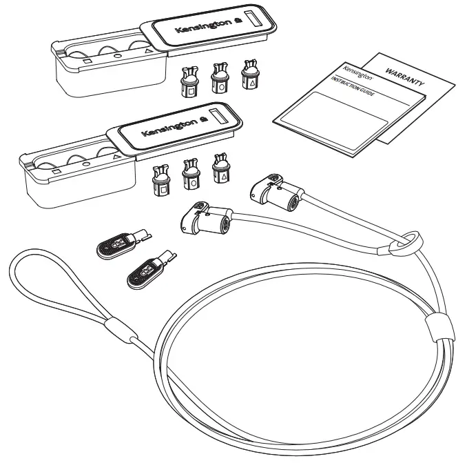 Kensington Twin Lockheads Universal 3 in 1 Keyed Cable Lock 1