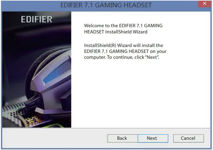 EDIFIER HECATE G4 7.1 Multi-channel Gaming Headphones User Guide - According to the guide to finish the software installation