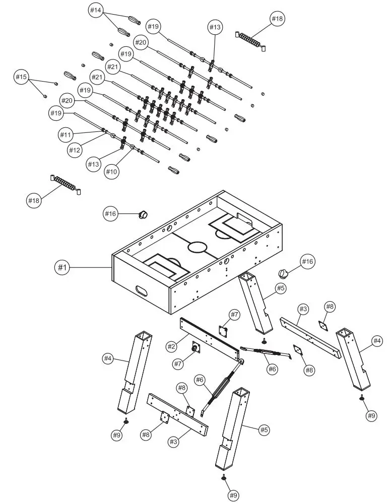 VIAVITO FT500 Football Table Owner's Manual - Exploded Diagram