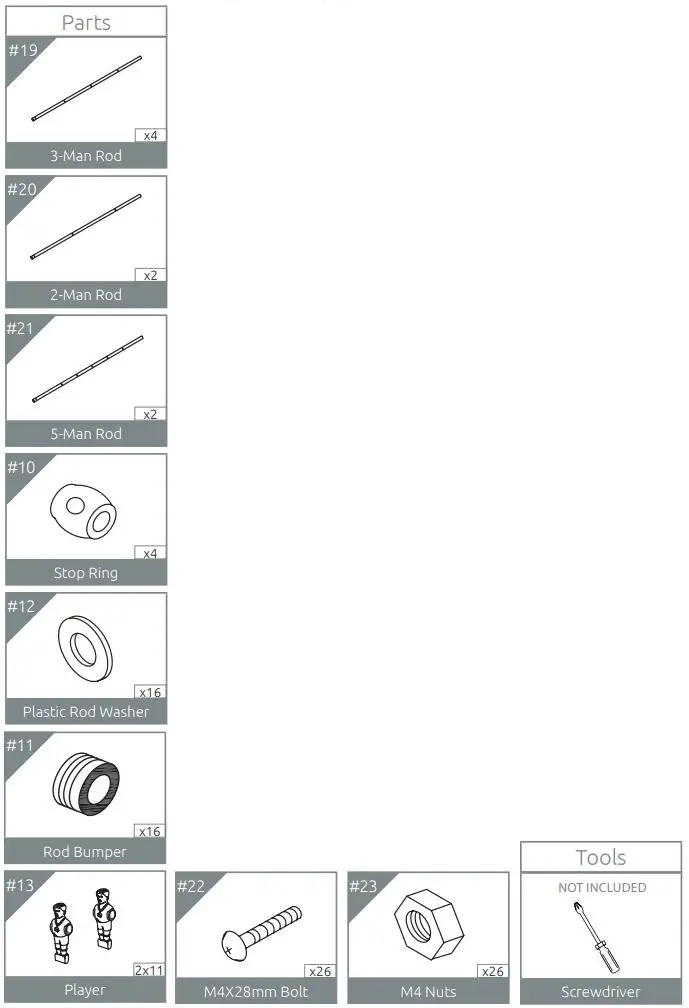 VIAVITO FT500 Football Table Owner's Manual - Goalkeeper Setup