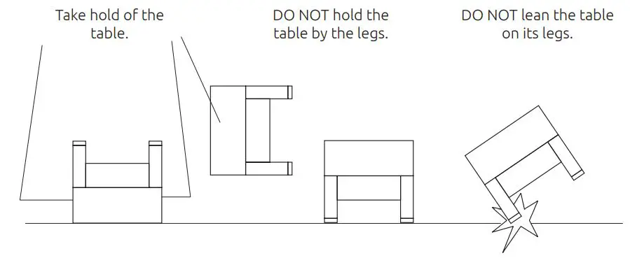 VIAVITO FT500 Football Table Owner's Manual - Take hold of the table