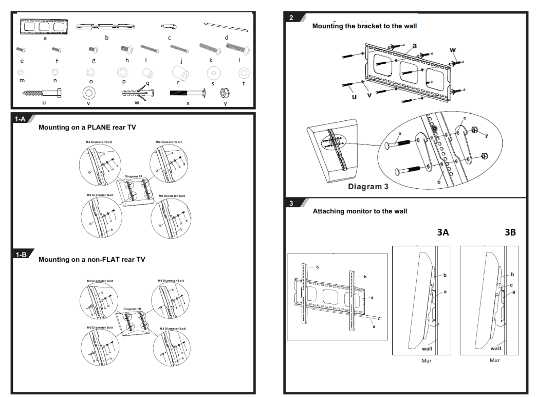 Kimex 012 1022 23 55 Inch Fixed Wall Mount for TV Screen - ICON 2
