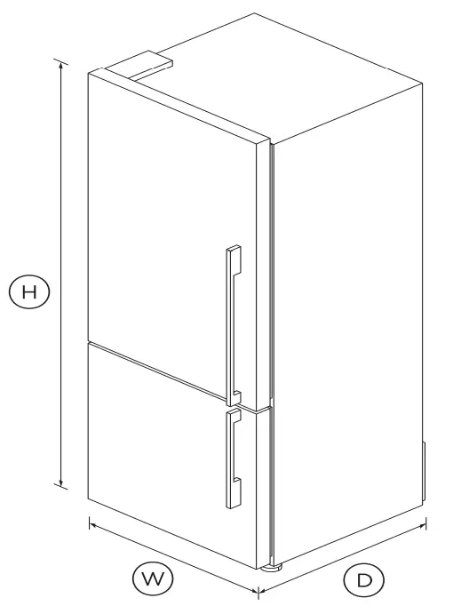 FISHER and PAYKEL RF442BLXFD5 413L Freestanding Refrigerator Freezer - Fig 1