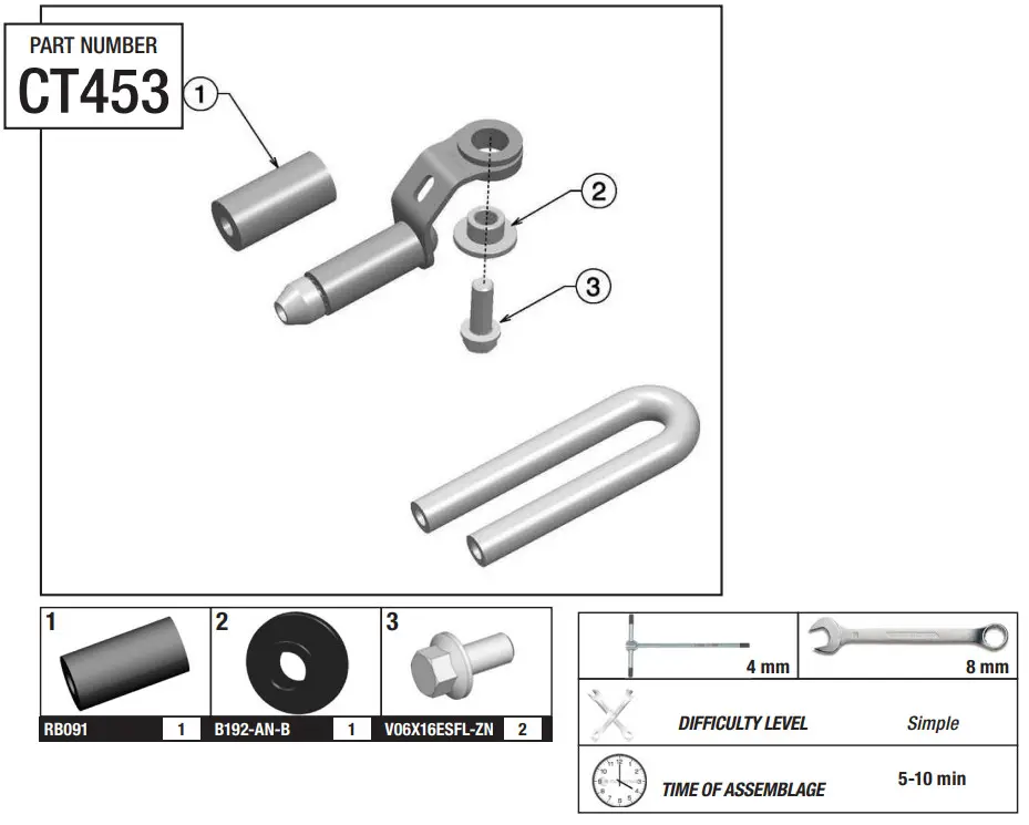rizoma CT453 Plate Tube Screws for Fluid Tank Mounting - Figure 2