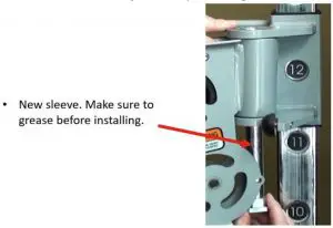 Grease the new sleeve and install