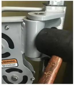 Do not use a metal hammer