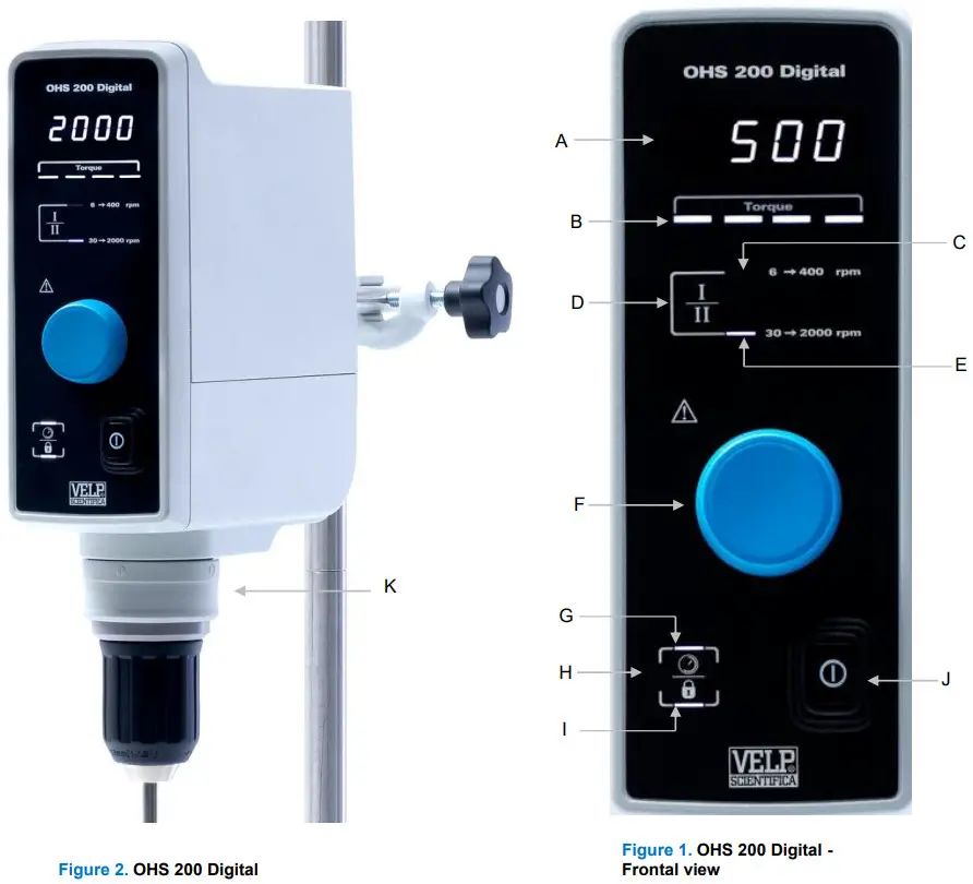VELP SCIENTIFICA F20100490 Digital Overhead Stirrer - Figure 1