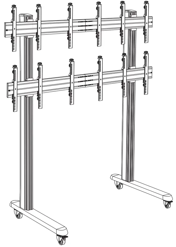 HAGOR HA VWT 3x2 Portrait Video Wall Trolley -