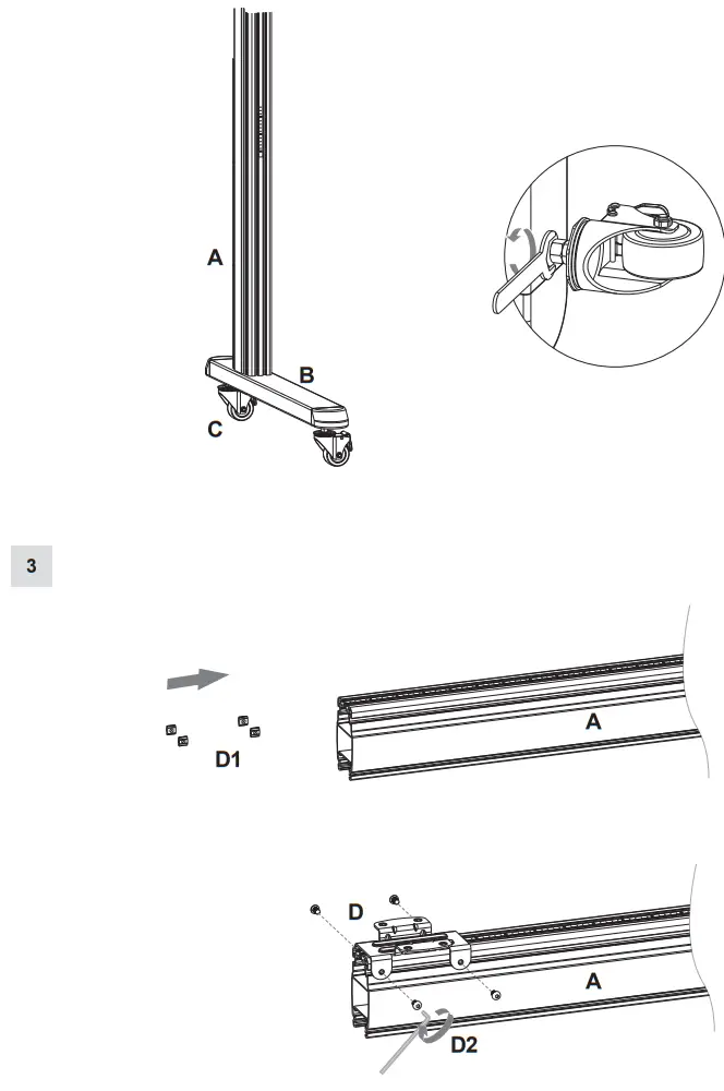 HAGOR HA VWT 3x2 Portrait Video Wall Trolley - fig 2