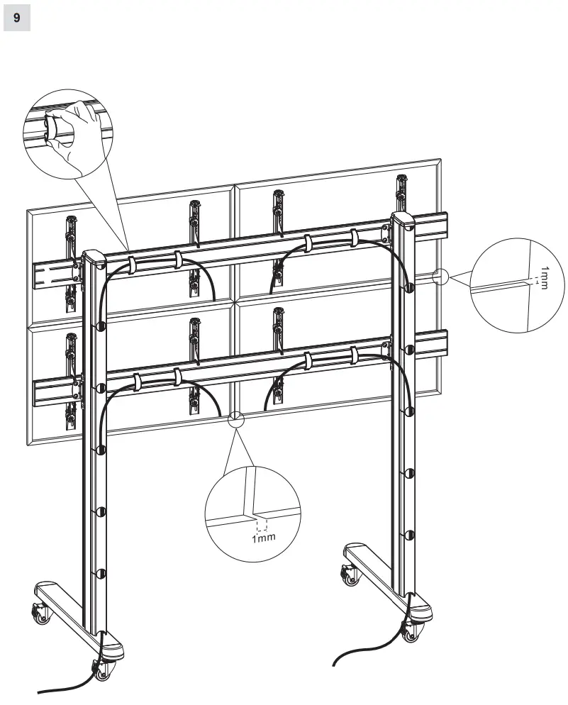 HAGOR HA VWT 3x2 Portrait Video Wall Trolley - fig 7