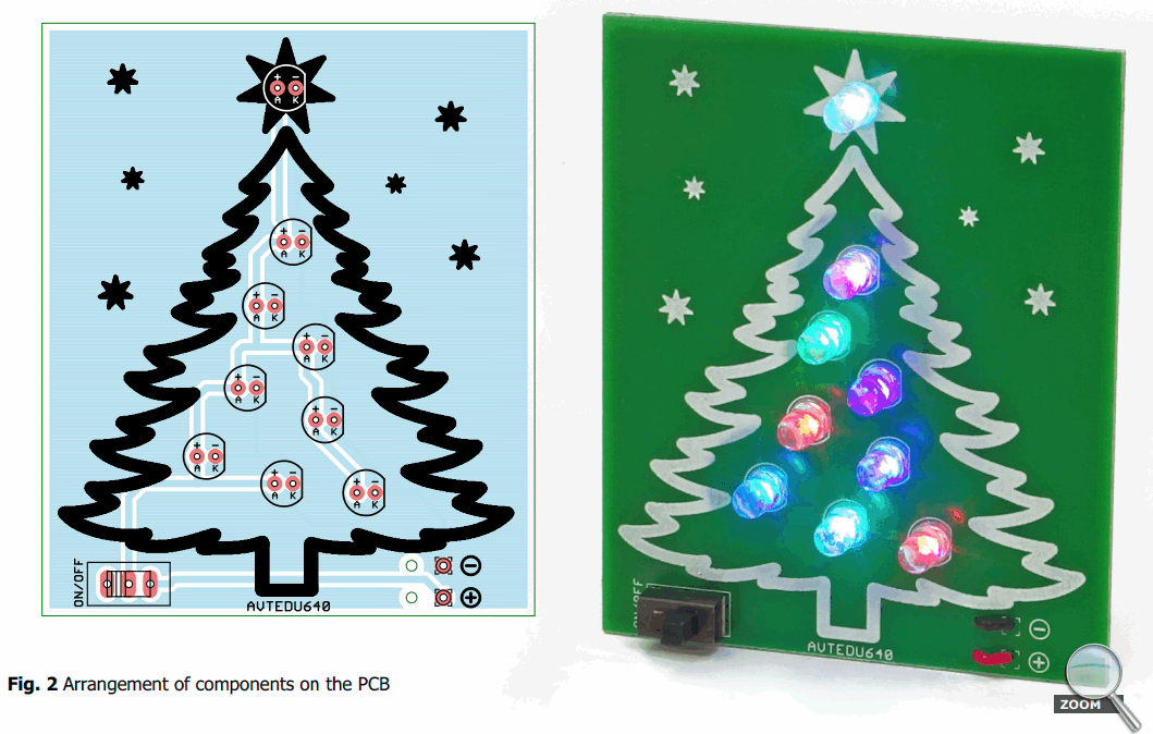 AVTEDU640 RGB LED Christmas Tree Educational Soldering Kit - fig 1