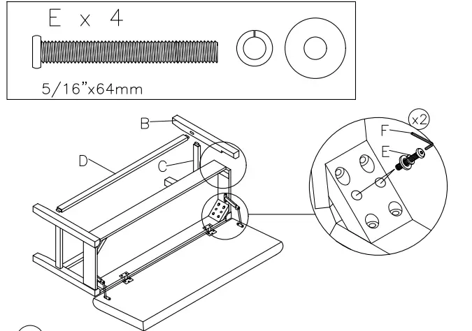 ASHLEY D74709 Aleeda Counter Height Dining Bench - 3