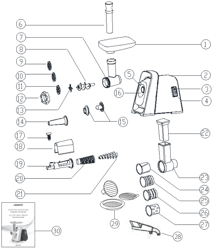 ARDESTO MGK 2100 Electric Meat Grinder - fig