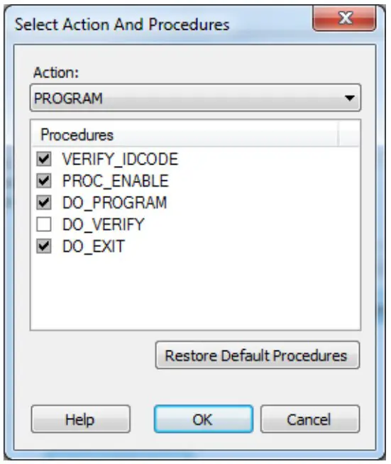 Select Action and Procedures