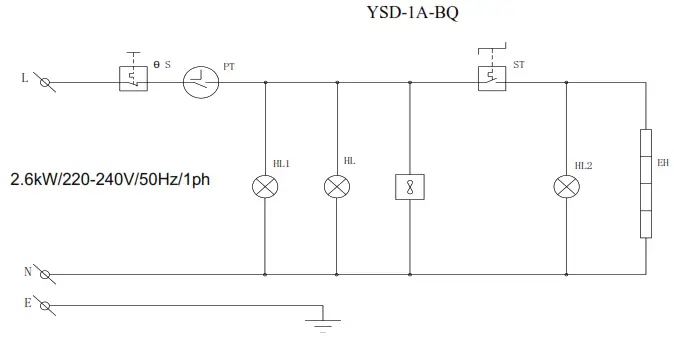 Adexa YSD-1A-BQ Electric Convection Oven - diagram