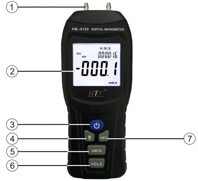 HTC PM-6130 Manometer - figure 1
