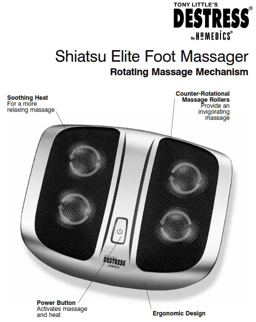 Homedics FMS-200H-TL DESTRESS Shiatsu Elite Foot Massager - Shiatsu Elite Foot Massager
