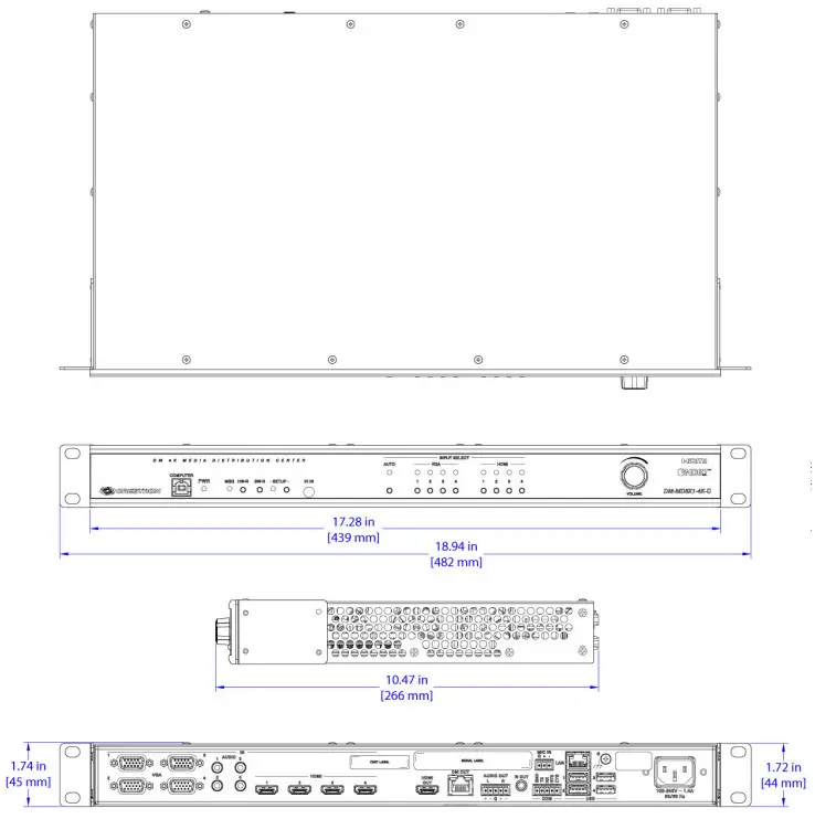 CRESTRON DM-MD8X1-4K-C 4K Scaling Auto-Switcher - MD8X1-