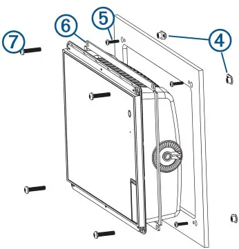 GARMIN GPSMAP 1222 Touch Chartplotter - Starting in one corner of the mounting location