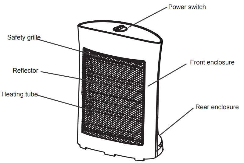 Midea NS8-15D1 2 Bar Infrared Heater - PART FIGURE