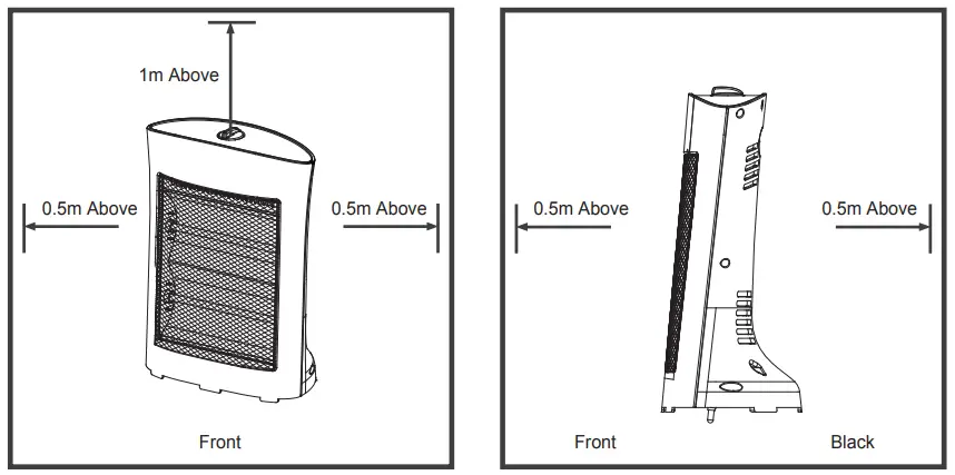 Midea NS8-15D1 2 Bar Infrared Heater - SAFETY CONTROL