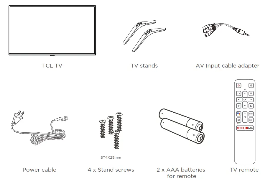 TCL S330 - S334 3-Series TV - What’s in the box