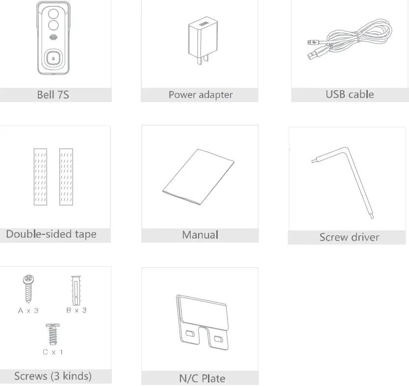 DOOR BELL Bell 7S 1080P Outdoor Battery Doorbell - icon 6