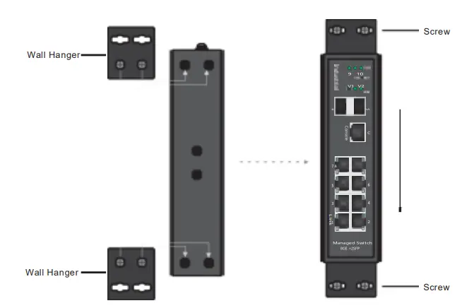 TYCON Industrial Managed PoE Switch Series TP SW8GAT 24 SFP - Wall-mounting