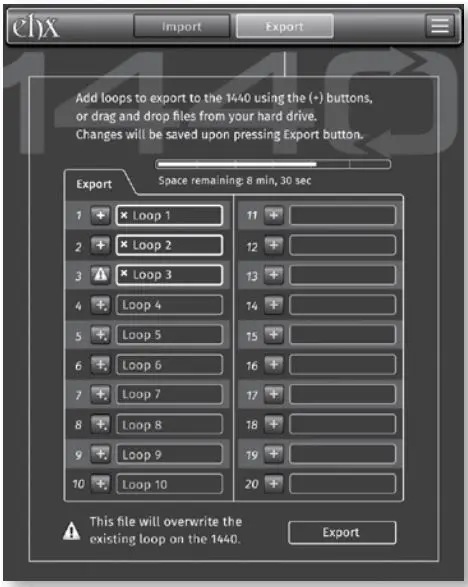 electro-harmonix 1440 Stereo Looper Pedal User Guide - Exporting Audio from Computer to the 1440