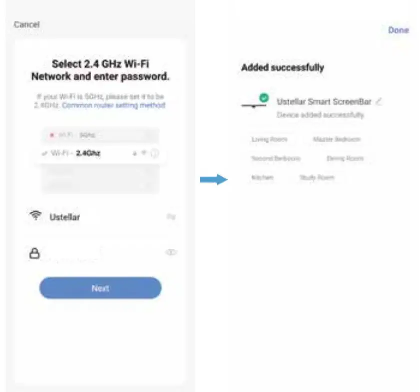 Ustellar B099Z9V3KM Smart Monitor Light Bar User Guide - Choose your WiFi network