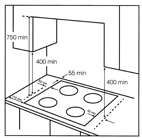 kitchenplus KP50A Stainless Steel 4 Burner Gas Hob fig 8