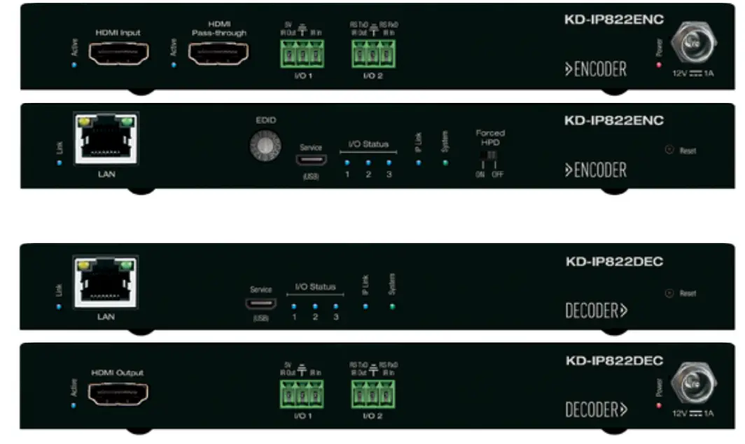 Key digital KD IP822ENC DEC 4K UHD AV over IP Encoder Decoder