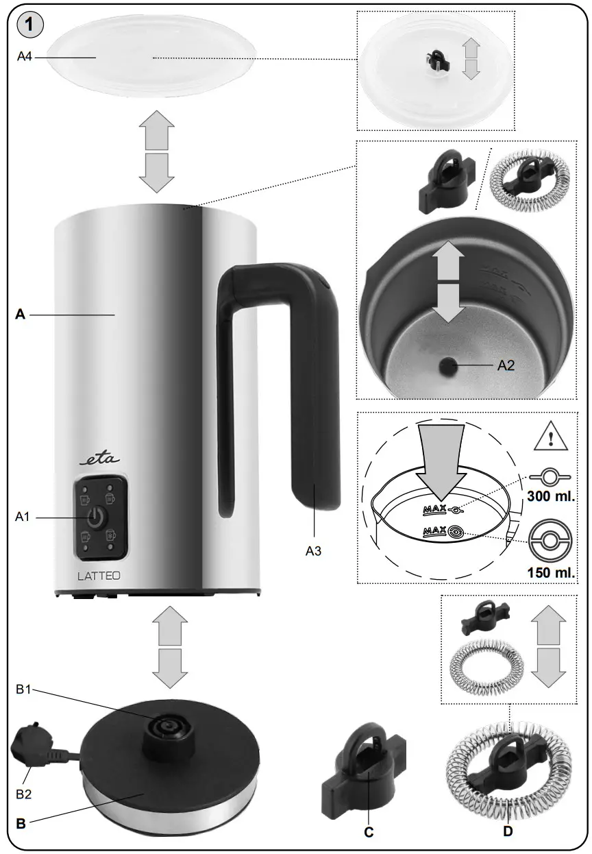 eta LATTEO Milk Frother and Milk Heater - fig1