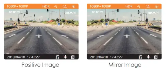 VANTRUE S1 4K Dash Cam Built in GPS Front 4K and Rear 1080P Dash Camera - Image Flip Switch1