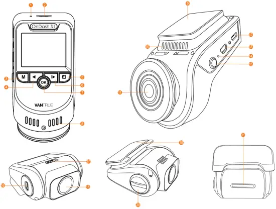 VANTRUE S1 4K Dash Cam Built in GPS Front 4K and Rear 1080P Dash Camera - Overview