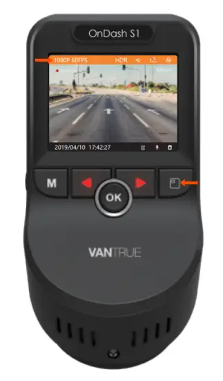 VANTRUE S1 4K Dash Cam Built in GPS Front 4K and Rear 1080P Dash Camera - Switch the view option or resolution1