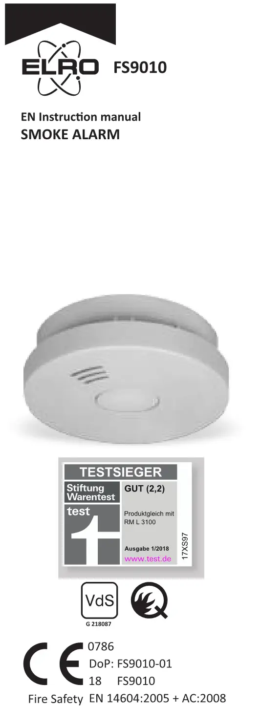 ELRO Smoke Alarm Instruction Manual