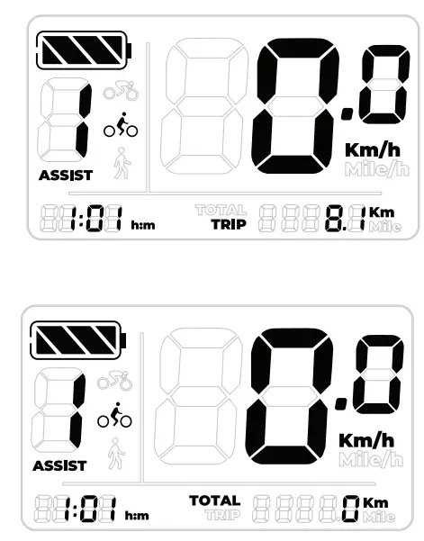 EBIKE ESSENTIALS C961 LCD Display - Distance