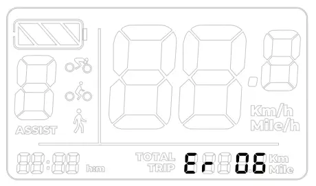 EBIKE ESSENTIALS C961 LCD Display - Error Codes