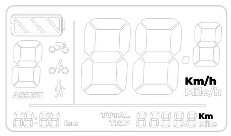 EBIKE ESSENTIALS C961 LCD Display - Speed Unit