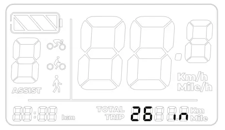 EBIKE ESSENTIALS C961 LCD Display - Wheel Size