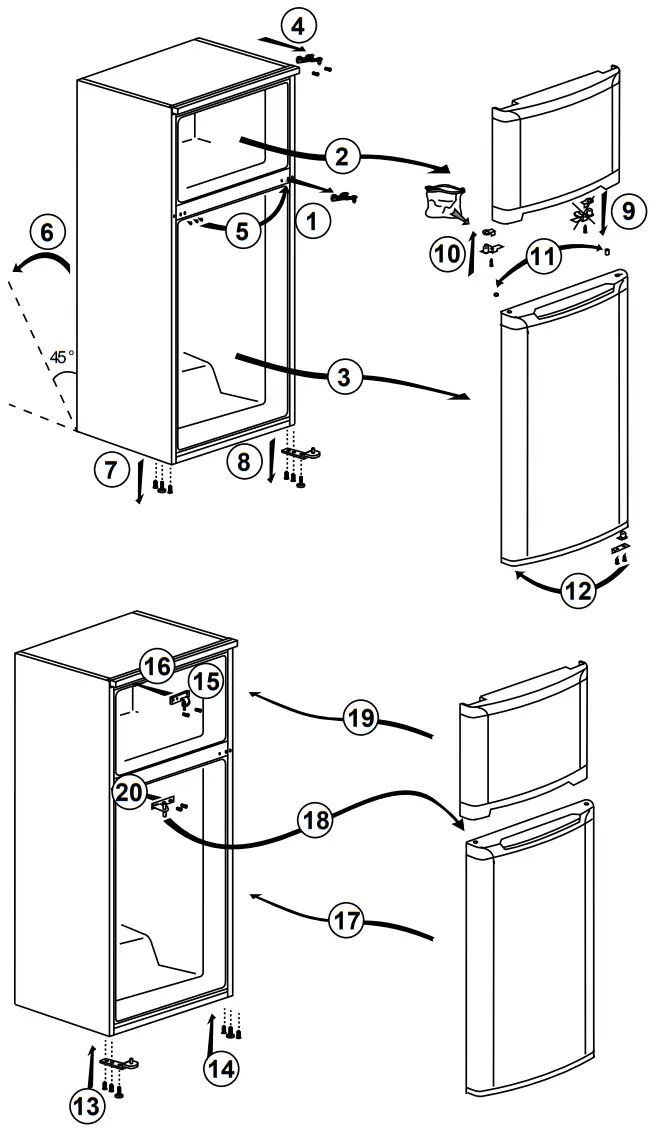 arcelik 470550MB-470465MB Refrigerator - doors 1