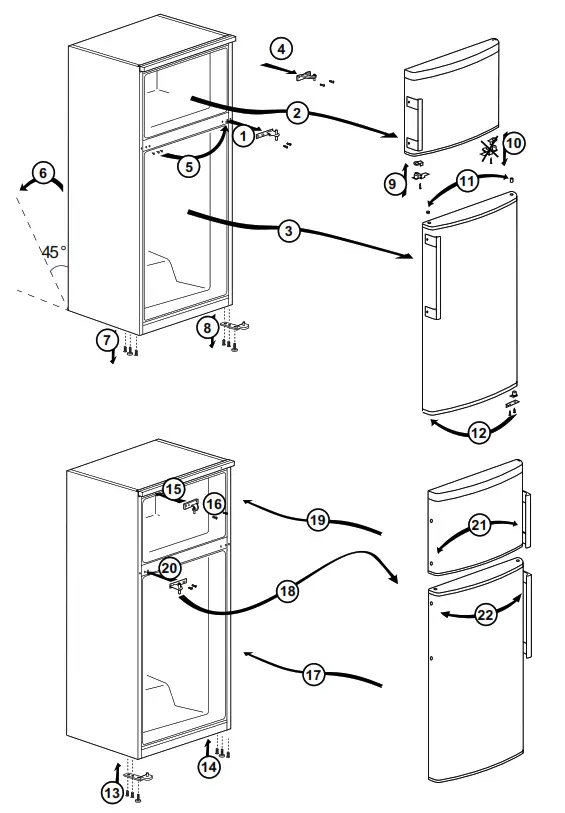 arcelik 470550MB-470465MB Refrigerator - doors