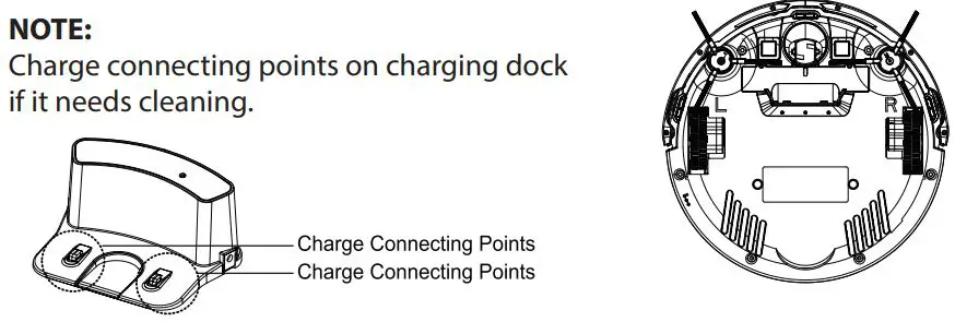Pure Clean Smart Robot Vacuum User Manual - Cleaning cli sensors and auto charging pins.