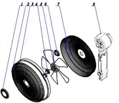 Goldair GCPF315 40cm Pedestal Fan with Wifi - Centre Cap