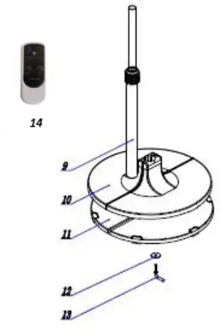 Goldair GCPF315 40cm Pedestal Fan with Wifi - Centre column