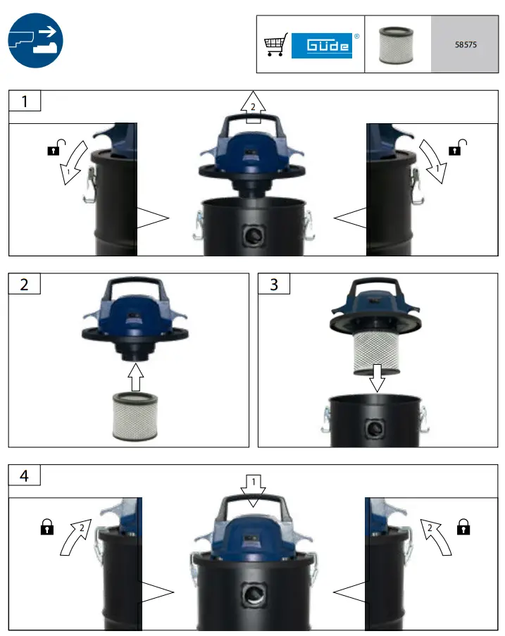 Gude AS 18-201-05 Ash Vacuum Cleaner Fig 2
