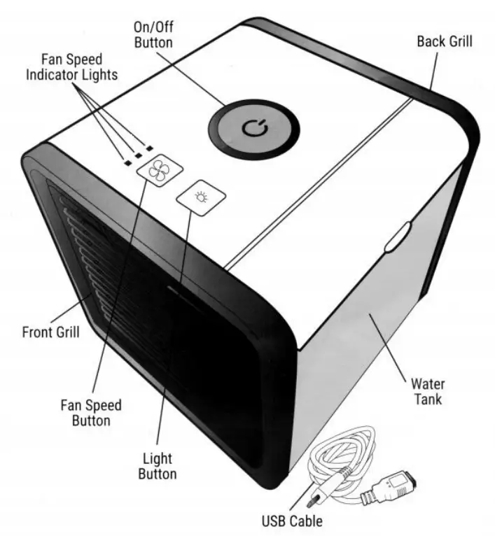 Goldair GCEV60 750ml USB Personal Evaporative Cooler - Fig 1